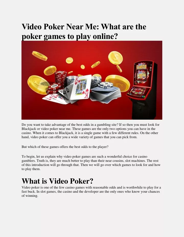 video poker near me what are the poker games