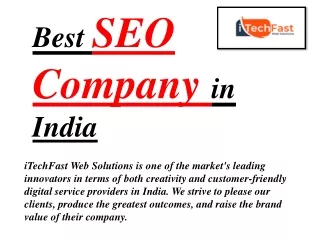 Best SEO Company in India - iTechFast Web Solutions