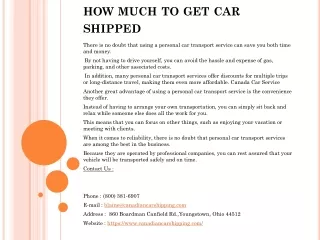 how much to get car shipped
