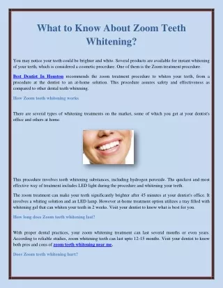 what to know about zoom teeth whitening