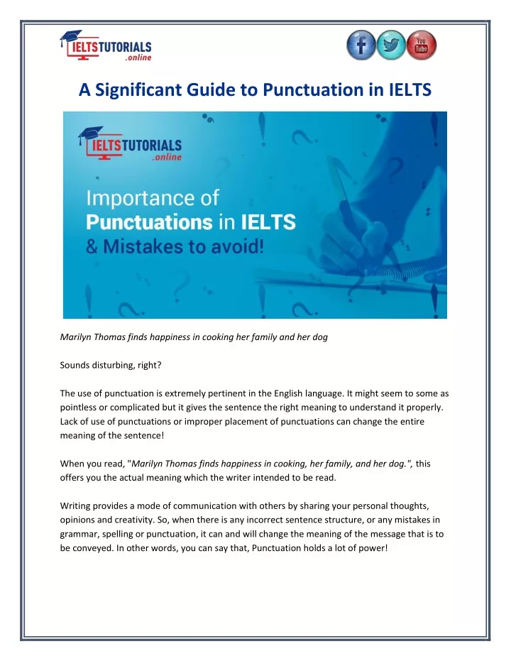 a significant guide to punctuation in ielts