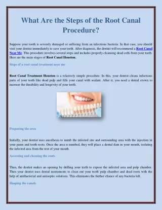 what are the steps of the root canal procedure