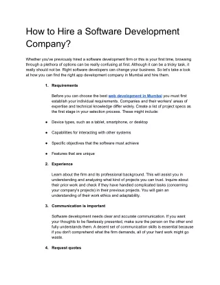 How to Hire a Software Development Company