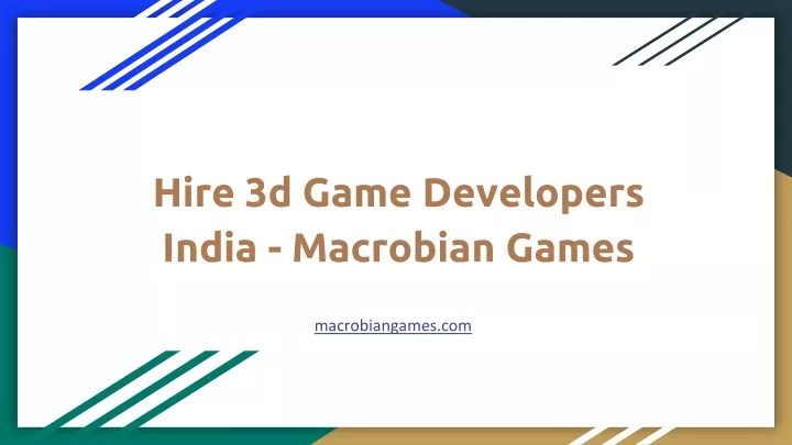 hire 3d game developers india macrobian games