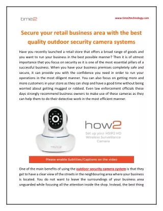 Secure your retail business area with the best quality outdoor security cameras