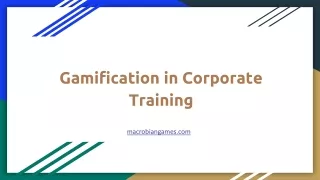 Gamification in Corporate Training - Macrobian Games