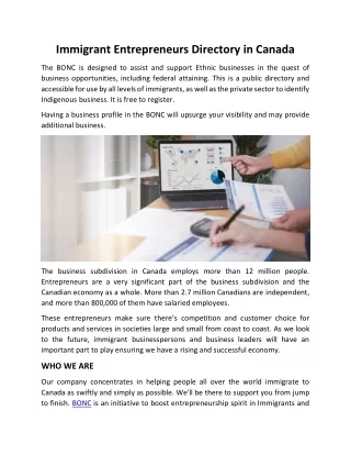 immigrant entrepreneurs directory in canada