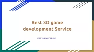 Best 3D Game Development Service - Macrobian Games