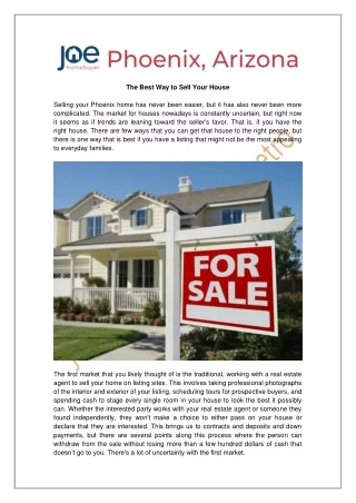 The Best Way to Sell Your House