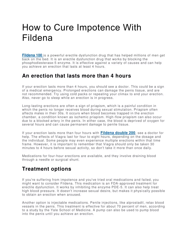 how to cure impotence with fildena fildena
