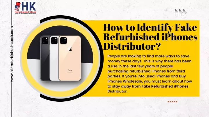 how to identify fake refurbished iphones