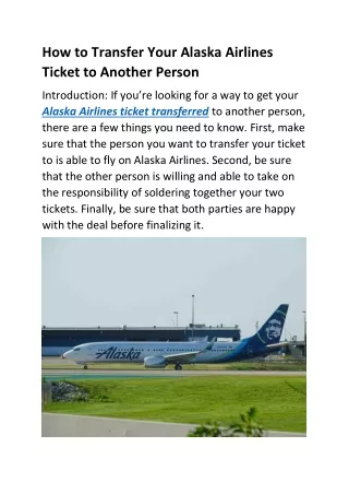 how to transfer your alaska airlines ticket
