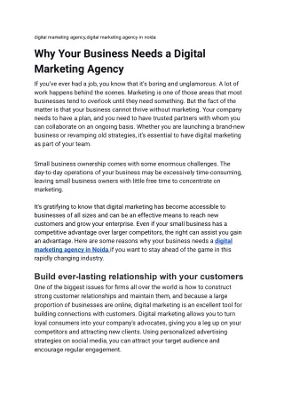 Why Your Business Needs a Digital Marketing Agency