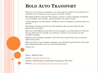 bold auto transport