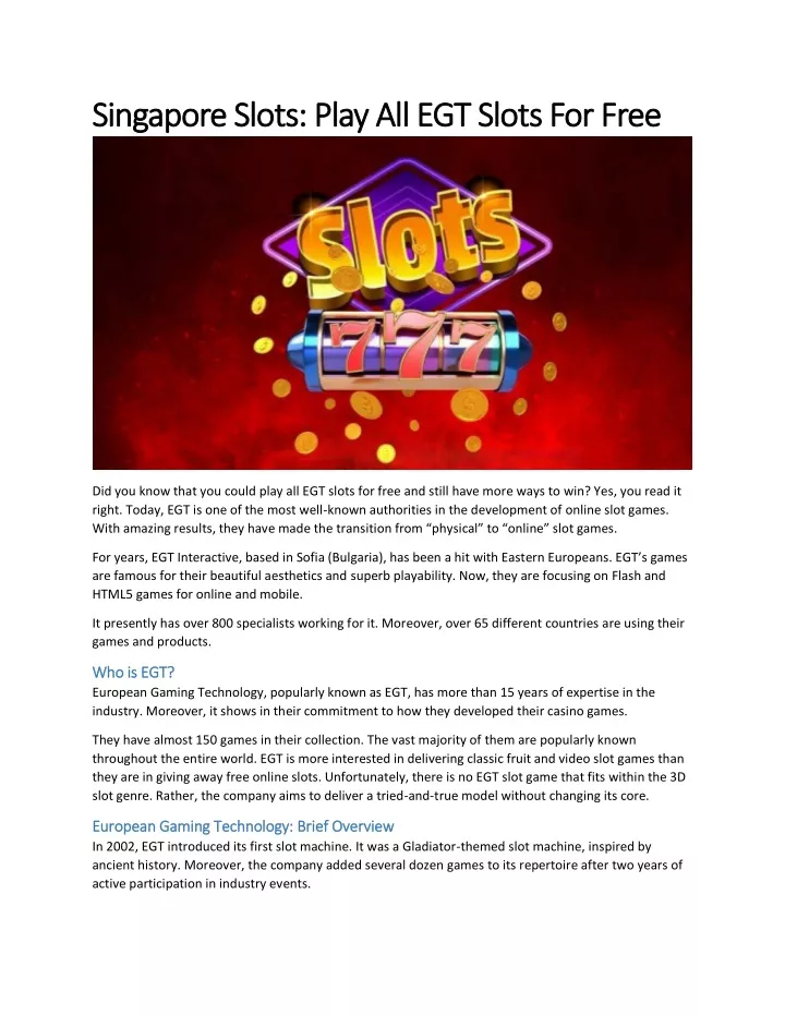 singapore slots play all egt slots for free