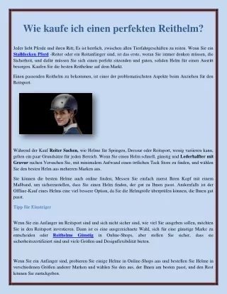 wie kaufe ich einen perfekten reithelm