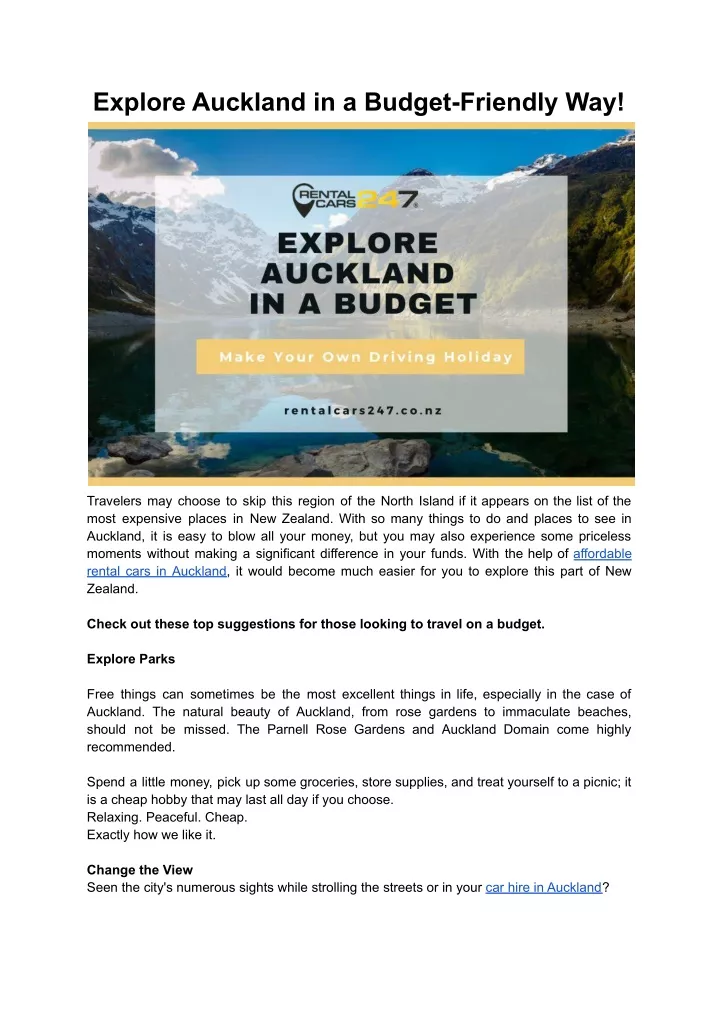 explore auckland in a budget friendly way