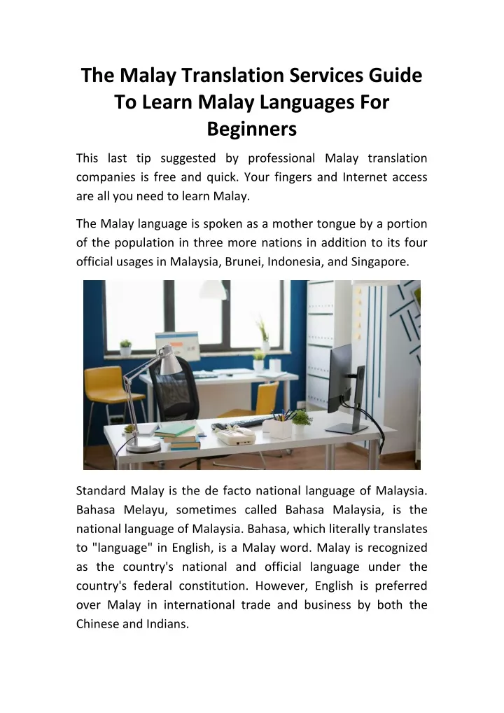 the malay translation services guide to learn