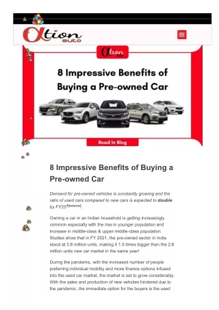 8 Impressive Benefits of Buying a Pre-owned Car