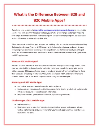 What is the Difference Between B2B and B2C Mobile Apps?