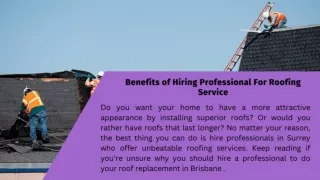Benefits of Hiring Professional For roofing Service