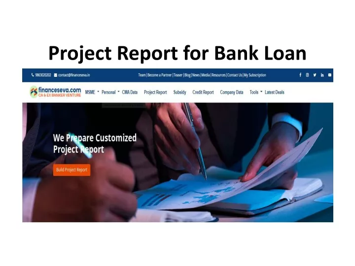 project report for bank loan