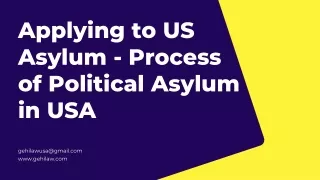 Applying to US Asylum - Process of Political Asylum in USA