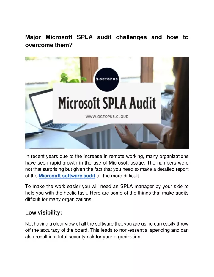 major microsoft spla audit challenges