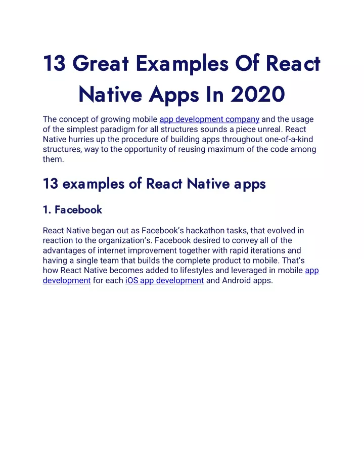 13 great examples of react 13 great examples