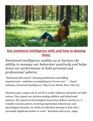 Key emotional intelligence skills and how to develop them