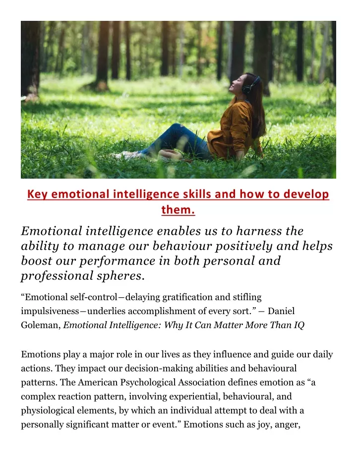 key emotional intelligence skills
