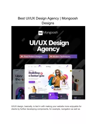 Best UI_UX Design Agency _ Mongoosh Designs