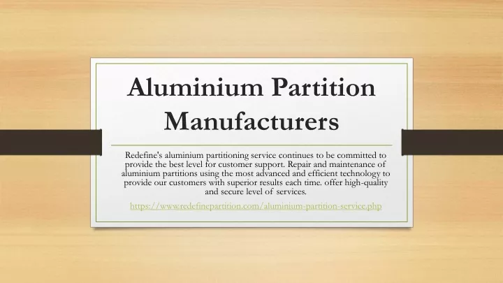 aluminium partition manufacturers