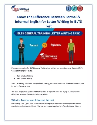 Know The Difference Between Formal and Informal English for Letter Writing in IE