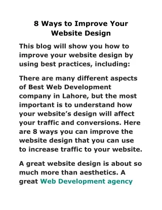8 ways to improve your website design