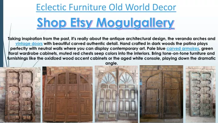 eclectic furniture old world decor