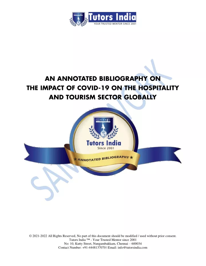 an annotated bibliography on