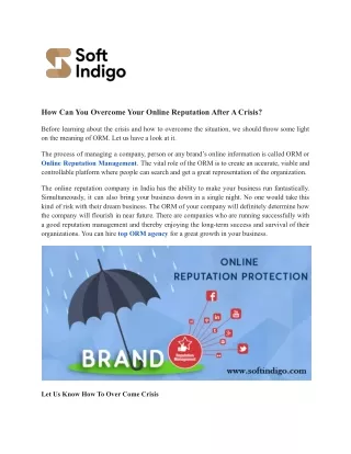 how can you overcome your online reputation after
