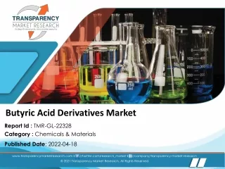 Butyric Acid Derivatives Market | Global Industry Report, 2031