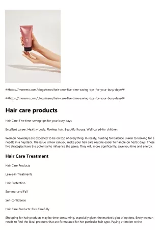 https moremo com blogs news hair care five time