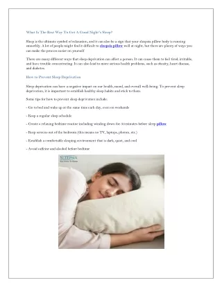 what is the best way to get a good night s sleep