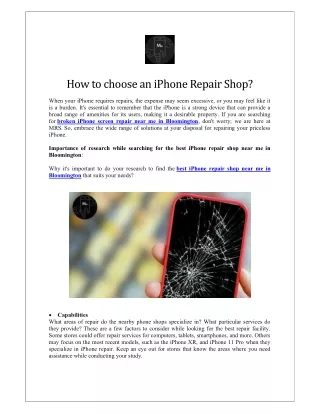 Searching for an iPhone x screen replacement In Bloomington?