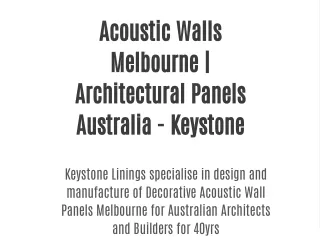 Acoustic Walls Melbourne | Architectural Panels Australia - Keystone