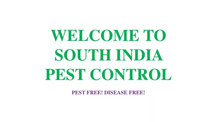 welcome to south india pest control pest free disease free