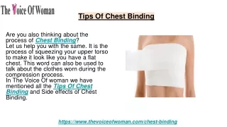 Tips Of Chest Binding