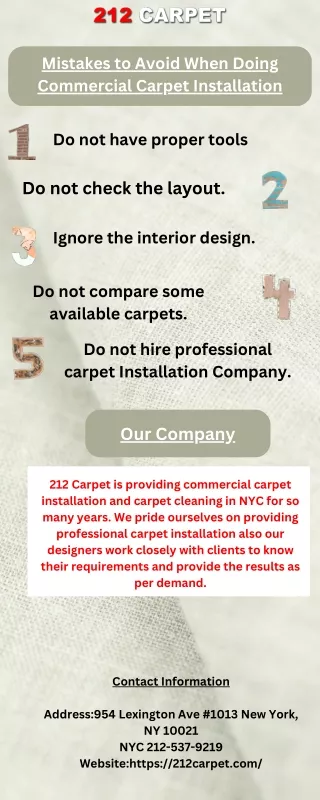 mistakes to avoid when doing commercial carpet