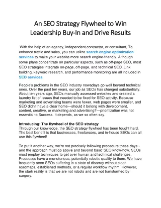 An SEO Strategy Flywheel to Win Leadership Buy-In and Drive Results