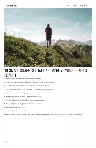 ProHealth Blog - 10 Small Changes that can improve your Heart’s Health
