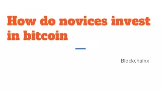 How do novices invest  in bitcoin14