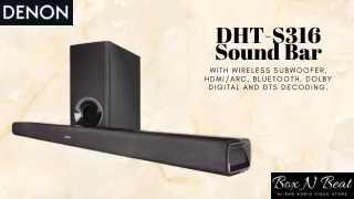 Denon DHT-S316 home theater with wireless two-way speakers and a subwoofer